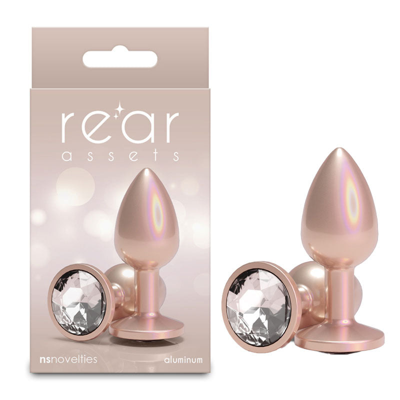 Rear Assets Iridescent - Small - Champagne - Iridescent Champagne 7.1 cm Small Butt Plug NS Novelties